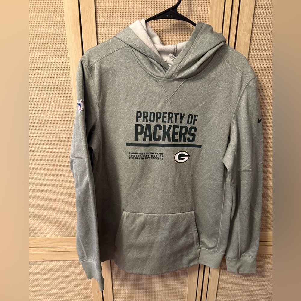 Green Bay Packers Gray Youth Insulated Pullover Hoodie